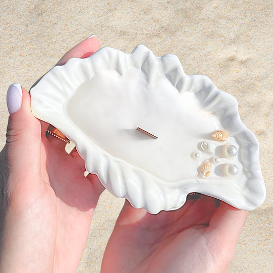 Seashell Candle – Handmade Premium Soy Wax, Jesmonite Coastal Decor & Ocean-Inspired Gift